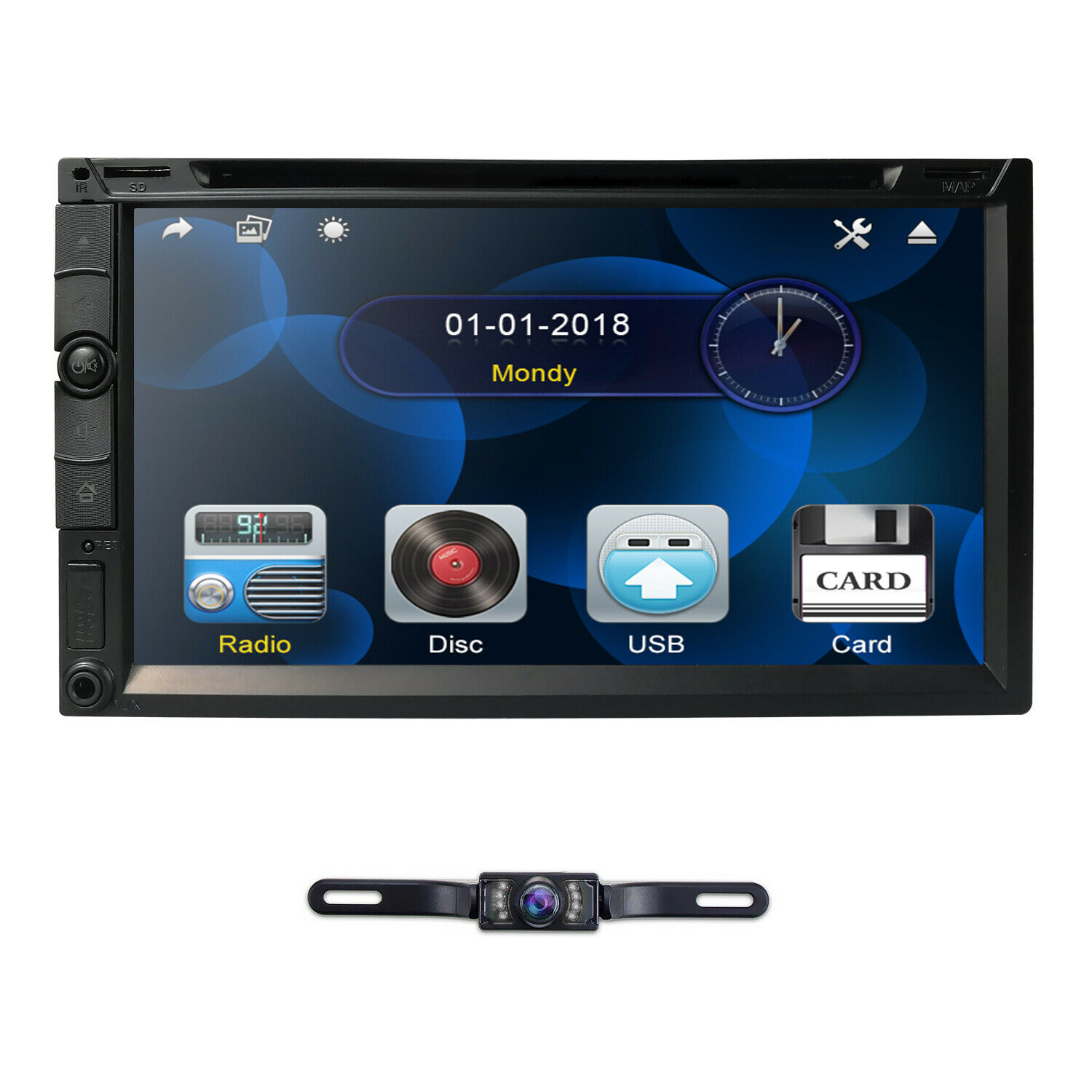 Car Stereo Mirrorlink-gps Bluetooth Radio Double 2 Din 7" Dvd Cd Player+camera