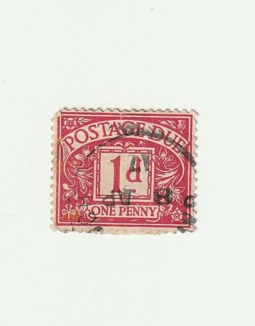 Great Britain 1914 1d Postage Due Used Stamp