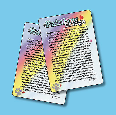 "rainbow Bridge" - Poem - 2 Pet Loss Memorial Verse Cards - Sku# 977