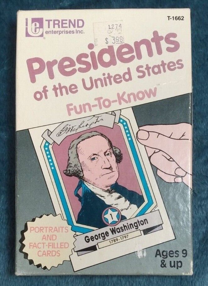 Trend Presidents Of The United States Fun-to-know Flash Cards 1992 T-1662