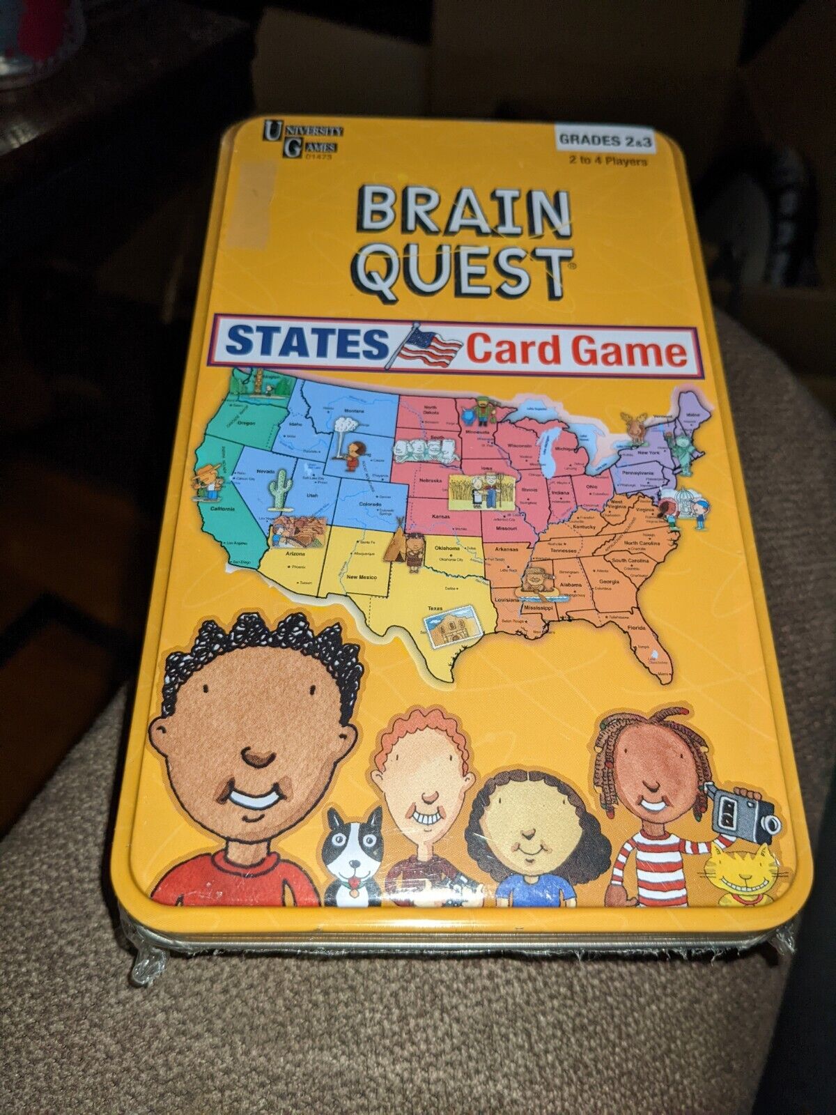 University Games “brain Quest” States Trivia Card Game Grades 2/3 In Tin ~ New